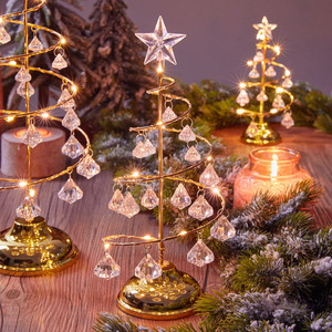 <b>Christmas</b> decorations: wrought iron illuminated desktop <b>Christmas</b> <b>tree</b>, crystal <b>Christmas</b> <b>tree</b> night light, <b>Christmas</b> gift - Product Image 4