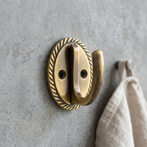Ak Brass Plato Robe Hook, Plumbing, <b>Dummy</b>, Robe Hook with Brass Finished Metal Decorative Wall Hanger - Product Image 5