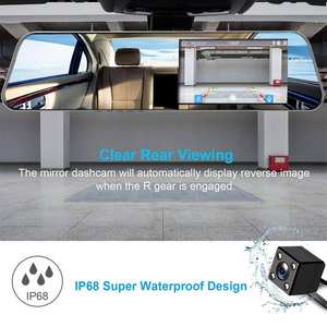 Caja negra de <span class=keywords><strong>coche</strong></span> de doble lente con pantalla táctil FHD 1080P videocámara nocturna espejo retrovisor cámara de salpicadero DVR grabadora de vídeo de coches - Product Image 3