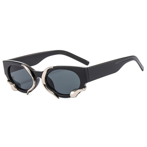 Gafas de Sol Rectangulares Punk con Decoración de <span class=keywords><strong>Serpiente</strong></span>, Monturas Pequeñas Steampunk de Lujo Personalizadas al por Mayor para Mujer - Product Image 6
