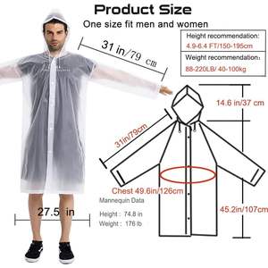Imperméable réutilisable en EVA pour adultes, pour la randonnée, les voyages, usage extérieur, unisexe, pour une seule personne - Product Image 6