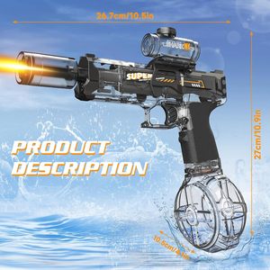 2 Pak Pistol Air untuk Anak-anak, Pistol Semprot Air, Mainan Pistol Air, Peredam Suara Bercahaya, Kapasitas Tinggi, Mainan Luar Ruangan Musim Panas - Product Image 2