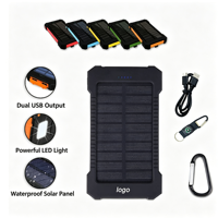 Batterie solaire 10000mAh à charge rapide, prix d'usine de haute qualité pour le camping en plein air et l'utilisation domestique