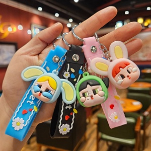 Llavero de PVC con diseño de muñeco de cabeza grande llorón de dibujos animados, bonito colgante para mochila de pareja y llavero de coche, regalo al por mayor - Product Image 3