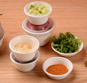 Disposable tableware seasoning small bowl compostable composting small bowl bagasse paper custom packaging small bowl