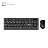 Set Kombo Keyboard dan Mouse 2.4ghz kustom OEM/ODM Wireless104-key USB ukuran penuh