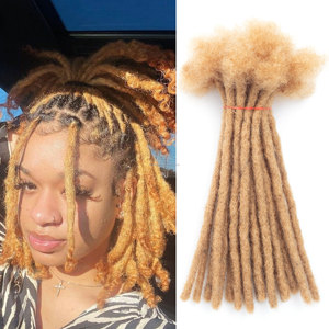 Vente en gros d'extensions de dread locks humaines, 0.6cm de cheveux dread locs, échantillon gratuit 100% de cheveux humains faits à la main - Product Image 1