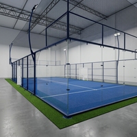 Terrain de padel panoramique professionnel pour l'intérieur et l'extérieur, ensemble complet, structure en acier, verre trempé, fabrication directe, OEM