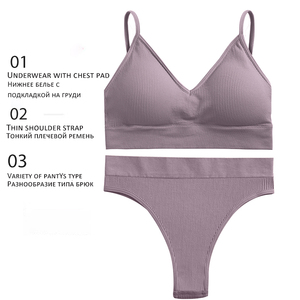 Conjunto de sujetador sin costuras para mujer, sujetador superior, sujetador, ropa interior de Fitness, lencería, Push up, camiseta sin mangas Sexy para mujer - Product Image 4