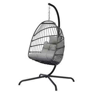 Balançoire en rotin pliable à panier suspendu simple et moderne pour balcon intérieur et mobilier d'extérieur pour balançoires de patio - Product Image 5