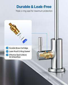 Robinet en acier inoxydable sans plomb pour eau potable, robinet d'osmose inverse, robinet en laiton massif à arche haute pour eau filtrée - Product Image 4