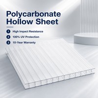 Prix de gros – Plaque de polycarbonate alvéolaire double paroi transparente 4mm 6mm 8mm 10mm pour toiture et matériaux de construction
