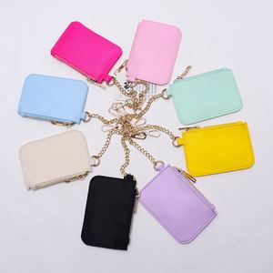 Monedero de Nylon Ecológico Personalizado para Mujer, con Parches de Letras de Chenilla, Cierre de Cremallera, Mini Bolsa para Monedas - Product Image 1