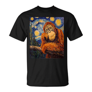 Camiseta con Diseño de Orangután Estilo Noche Estrellada de Van Gogh, Categoría de Productos Promocionales - Product Image 2