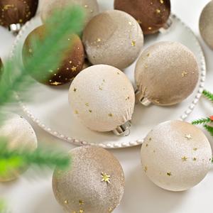 Boules de Noël Vintage de Luxe Léger, Faites à la Main, en Plastique, Texture Velours, Pailletées, pour Décoration de Scène de Banquet, Vente Directe Usine - Product Image 1