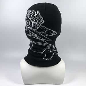 قناع تزلج من الجاكار الأبيض والأسود المخصص للنساء من الشركة المصنعة للمعدات الأصلية متوفر في المخزون من الأكريليك وللجينز بفتحة واحدة للنساء والرجال قناع تزلج بدون فم - Product Image 6