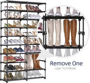 Custom Drop Front <b>Shoe</b> <b>Storage</b> Rack Clothing Organizer Stackable Modern Design Washable for Living Room Use Made Durable Fabric - Product Image 4