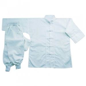 Veste de couleur blanche et pantalon de couleur noire de haute qualité, uniforme de kung fu - Product Image 1