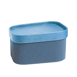Tùy Chỉnh Mạnh Mẽ Stackable Hộp Giấy Trang Trí Khay Fluted Tông Livingroom Lưu Trữ Giỏ Hộp Giấy Với Da Giống Như Có Nắp Đậy - Product Image 5