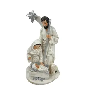 OEM resina cristiana religiosa Navidad Sagrada Familia estatua artesanía artículos regalos decoración del hogar figuritas católicas artículos religiosos