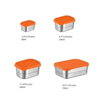 Boîte à lunch en acier inoxydable personnalisée, étanche et compatible lave-vaisselle, avec couvercles en silicone, contenants à collation, boîte bento 24 oz