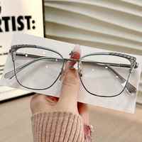Lunettes de Correction Anti-Lumière Bleue de Luxe pour Femmes avec Monture Pailletée, Réduction des Reflets