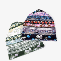 Gorro de punto urbano con estampado, suave, de acrílico acanalado, para jóvenes, hombres y mujeres, bordado a mano, cálido