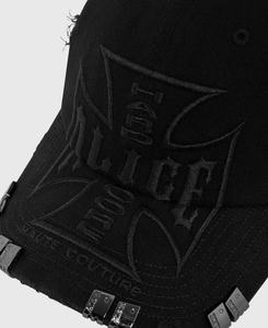 앨리스 크로스 자수 PVC 야구 모자 6패널 패셔너블 곡선형 챙 <span class=keywords><strong>ASAP</strong></span> 록키 스타일 워시드 디스트로이드 스냅백 모자 - Product Image 5