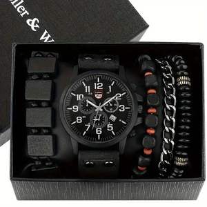 Wholesale Custom LOGO Fashion Classic Leather <strong>GENEVA</strong> Date WristWatch Calendar Bracelet and Quartz <strong>Watches</strong> <strong>Set</strong> for Men - Product Image 4