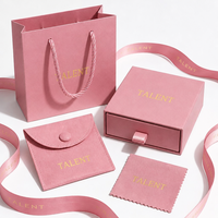 Pochette à bijoux carrée portable en microfibre 8x8cm, style enveloppe, personnalisable – Nouveauté très demandée