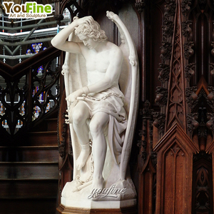 Sculpture d'ange Lucifer en marbre, décoration religieuse chrétienne pour hall - Product Image 4