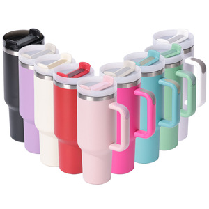 Stainless Steel Tumbler 30oz With Handle <b>Double</b> <b>Wall</b> Insulated Travel <b>Mug</b> For Outdoor Use - Product Image 1