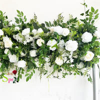 Panneau mural de fleurs artificielles en soie SPR personnalisé avec verdure, toile de fond florale pour arche de mariage, fête, décoration de la maison