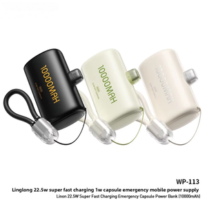 Power Bank Portatile a Ricarica Rapida 22.5W in Plastica con Cavo, Certificato 3C, Stile Mini Capsula Compatto, 10.000 <span class=keywords><strong>mAh</strong></span> - Product Image 4