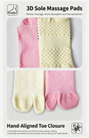 Chaussettes Tabi de sport en tissu éponge antidérapantes, résistantes à l'usure, avec semelle massante et compression, vente en gros