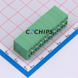 DB241V-5.0-9P-GN Spring Terminal Block Through hole Component (THT),P=5mm Connector 1x9P 5mm Green 9P - Product Image 2