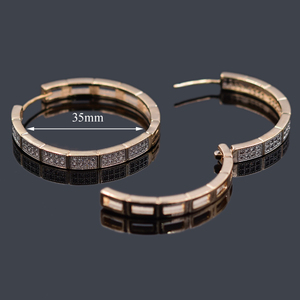 Orecchini alla Moda di Forma Rotonda Bicolore per Donne <span class=keywords><strong>Gioielli</strong></span> Placcati in Oro Vero di Joy Fan Jewelry - Product Image 3