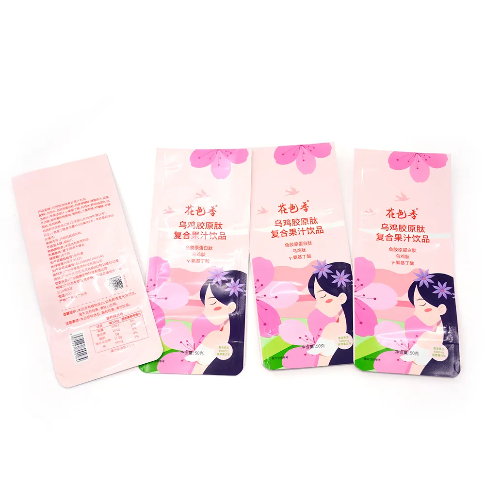 Cina fabbrica personalizzato laminato stampa plastica ricarica Stand up succo di frutta sacchetto liquido sacchetto Logo Diy per uso alimentare