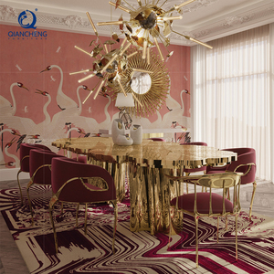 <span class=keywords><strong>Table</strong></span> à manger <span class=keywords><strong>de</strong></span> luxe en acier inoxydable doré, design artistique moderne, grande <span class=keywords><strong>table</strong></span> centrale pour villa, mobilier <span class=keywords><strong>de</strong></span> manoir, vente en gros d'usine - Product Image 1