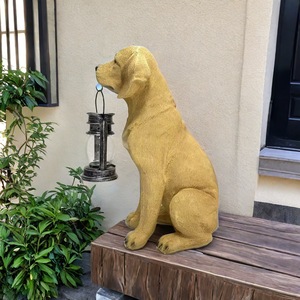 Nueva Lámpara Solar de Jardín Transfronteriza, Adorno de Labrador de Simulación para Exteriores, Escultura Artística Decorativa Creativa de Resina Epoxi - Product Image 4