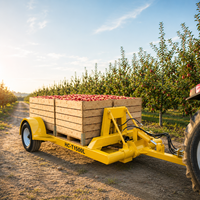 Remorque agricole pour vergers 1500 kg, remorque à bacs à fruits, remorque de chargement hydraulique pour la récolte des vergers de pommes
