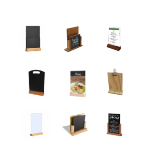 Đa-kích thước A4 A5 A6 Kích thước mộc mạc tre gỗ thông bảng talker đứng gỗ tự nhiên đơn chủ cho bar khách sạn nhà hàng - Product Image 1