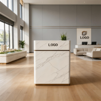 Mini bureau de réception moderne de luxe, logo personnalisé, petit comptoir de caisse pour salon, boutique, bureau, spa, magasin
