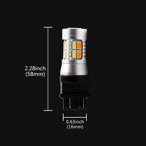 หลอดไฟ LED สัญญาณไฟเลี้ยวแบบสลับสีเหลืองอำพัน/ขาว รุ่น 3157 12V หลอดไฟ LED ทดแทน รุ่น 3457 3155 4057 4057 3047 3057 - Product Image 4