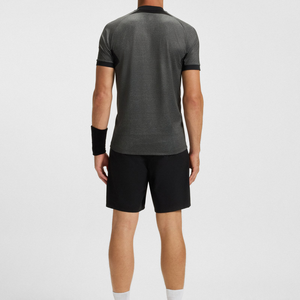 Maillot en maille extensible avec logo personnalisé du fabricant Col en tricot plat Sports Running Gym <span class=keywords><strong>Slim</strong></span> <span class=keywords><strong>Fit</strong></span> Athletic Half Zip <span class=keywords><strong>Polo</strong></span> Shirt pour hommes - Product Image 4