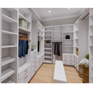 Shaker blanc personnalisé walk in closet design de garde-robe walk in closet système avec tiroirs - Product Image 3
