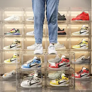 Wholesale Stackable Clear Acrylic Shoes Box Display Storage Box Transparency Organizer