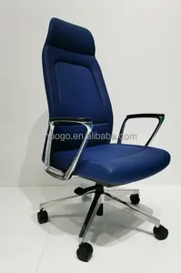 Silla ejecutiva de oficina de cuero gris, ejecutiva boss manager, espalda alta, cuero real