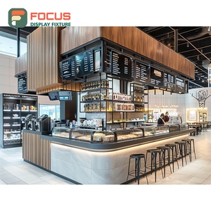 Vitrina Comercial para Café con Frente de Vidrio, Estante para Pastelería, Base de Nogal, Vitrina para Tienda - Product Image 2