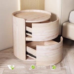 Comodino a Botti Moderno in Noce con <span class=keywords><strong>Cassetti</strong></span> Contenitori <span class=keywords><strong>Mobiletto</strong></span> Semplice in Legno Scandinavo per Arredamento Camera da Letto Piccolo Appartamento - Product Image 5